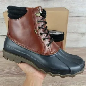 NEW Sperry Avenue Waterproof Duck Boots Men's Size 9 Rain Thermal Winter‎ Fleece