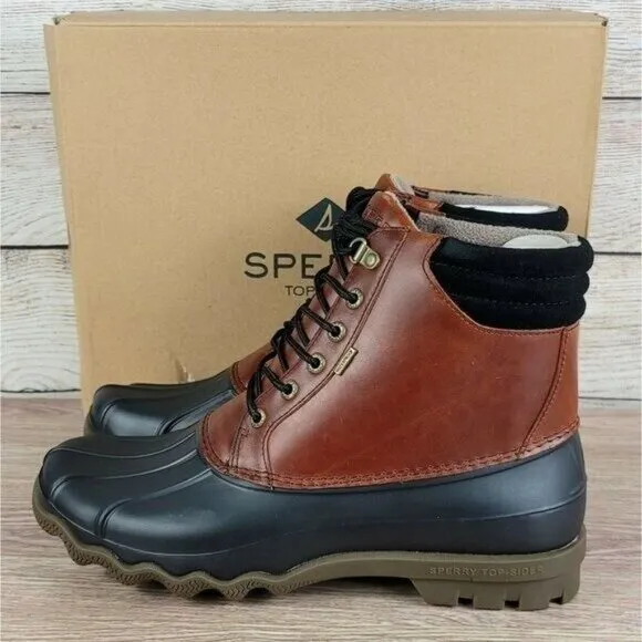 NEW Sperry Avenue Waterproof Duck Boots Men's Size 9 Rain Thermal Winter‎ Fleece