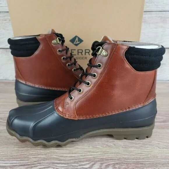 NEW Sperry Avenue Waterproof Duck Boots Men's Size 9 Rain Thermal Winter‎ Fleece