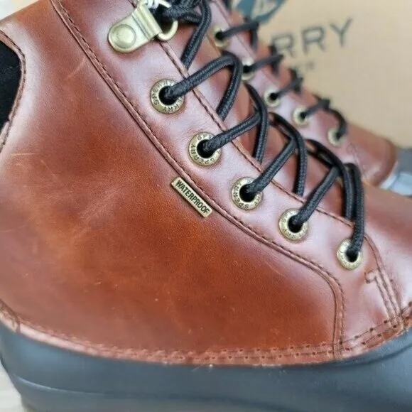 NEW Sperry Avenue Waterproof Duck Boots Men's Size 9 Rain Thermal Winter‎ Fleece