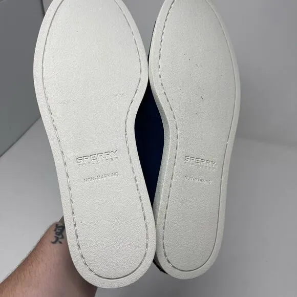 New Sperry Original Sirocco Suede Boat Shoe in Navy Blue sz 9.5