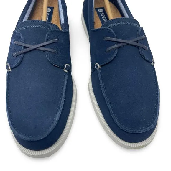 New Sperry Original Sirocco Suede Boat Shoe in Navy Blue sz 9.5