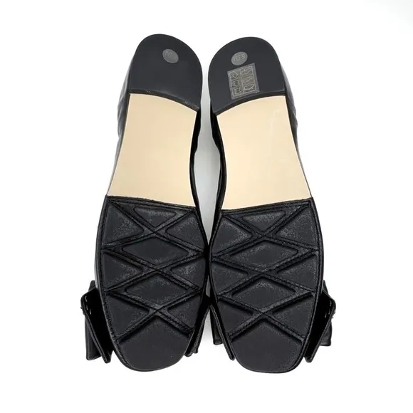New Tory Burch Shoes Ballet Flats Divine Bow Black Leather Ballerina Size 6.5