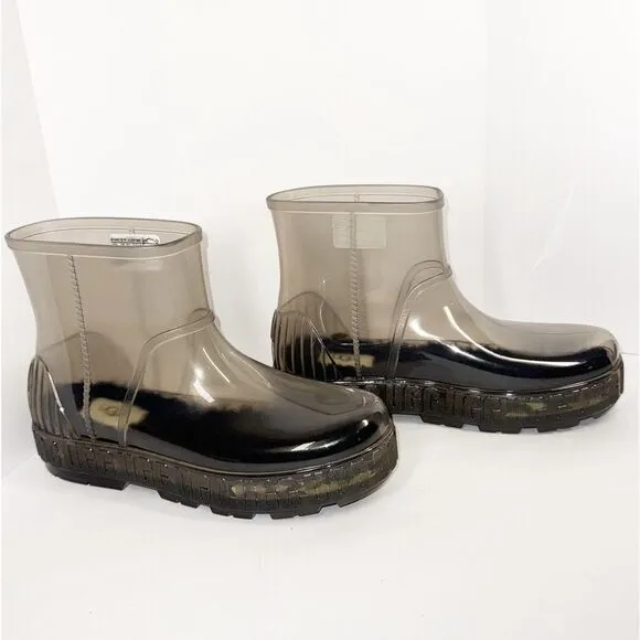 New UGG Clear Drizlita Waterproof Rubber Rain Boots Womens 9 Wool Warm Outdoor
