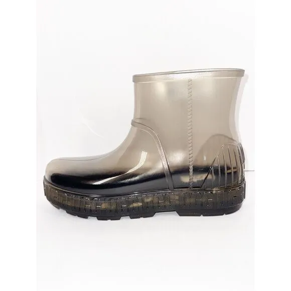 New UGG Clear Drizlita Waterproof Rubber Rain Boots Womens 9 Wool Warm Outdoor