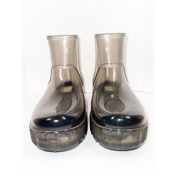 New UGG Clear Drizlita Waterproof Rubber Rain Boots Womens 9 Wool Warm Outdoor