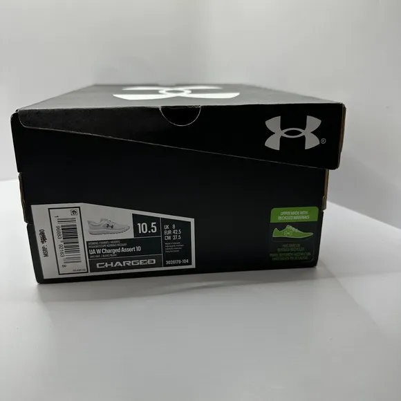 NEW Under Armour Shoes Womens Size 10.5 Charged Assert 10 Sneaker White Mesh