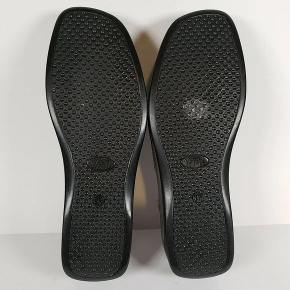New VITAL Womens Gray Mules US 6.5 EU 37 Leather Uppers, Made in Austria