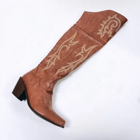 New Whiskey Brown Western Boots Women's Cowgirl Boots Sz 6-11