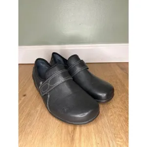 *NEW* Wolky Womens 6 EU 37 Desna Black Leather Slip On Comfort Orthopedic