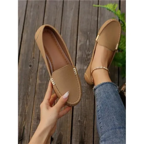 New Women Flat Loafers 2021 Fashion Low-Cut Driving Shoes Soft-Sole Mom Shoes