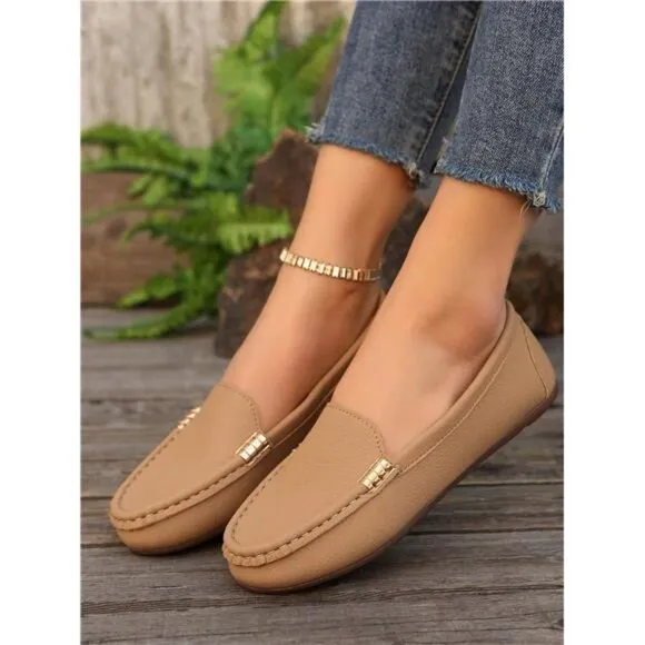 New Women Flat Loafers 2021 Fashion Low-Cut Driving Shoes Soft-Sole Mom Shoes