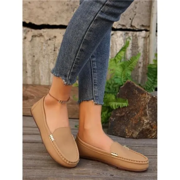 New Women Flat Loafers 2021 Fashion Low-Cut Driving Shoes Soft-Sole Mom Shoes