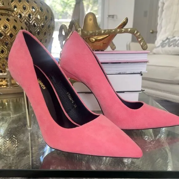 New Women Sexy Metal Heel Pointed-Toe High Heels Shoes Size 38