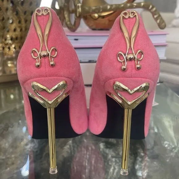 New Women Sexy Metal Heel Pointed-Toe High Heels Shoes Size 38