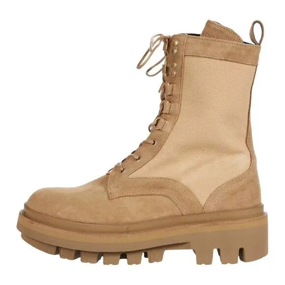 New All Saints Beth Suede Combat Boots Women’s Size 10