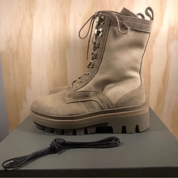 New All Saints Beth Suede Combat Boots Women’s Size 10