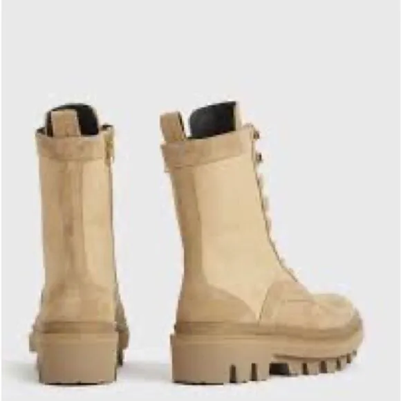 New All Saints Beth Suede Combat Boots Women’s Size 10