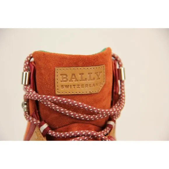 NIB BALLY AVYD SIENNA SUEDE RED LEATHER LOGO TOP SNEAKERS 10.5 US 43.5 ITALY
