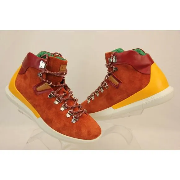 NIB BALLY AVYD SIENNA SUEDE RED LEATHER LOGO TOP SNEAKERS 10.5 US 43.5 ITALY