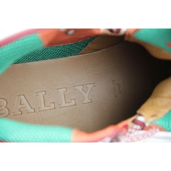 NIB BALLY AVYD SIENNA SUEDE RED LEATHER LOGO TOP SNEAKERS 10.5 US 43.5 ITALY