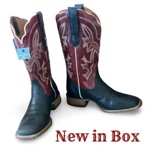 NIB Buck &amp; Brana Women’s Fedra Authentic Leather Cowgirl Boots Size 8 Black