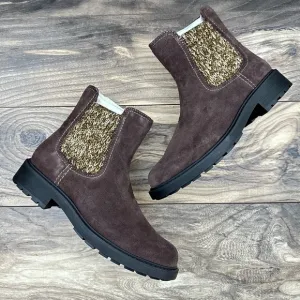 NIB Clarks Opal Sky 7M Dark Brown Suede Comfort Ankle Boots Booties