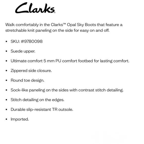 NIB Clarks Opal Sky 7M Dark Brown Suede Comfort Ankle Boots Booties