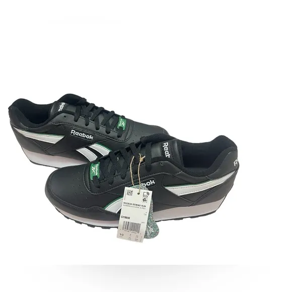 💚💚💚🌼NIB Reebok Rewind Run Mens Shoes Size 10. Color: Black/White