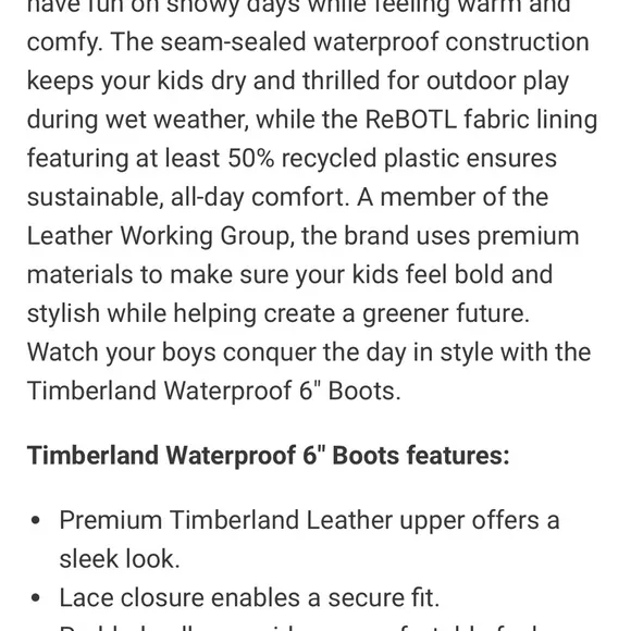 NIB Timberland Children’s 6in Premium Wheat Chukka Boots size 4 Buttas