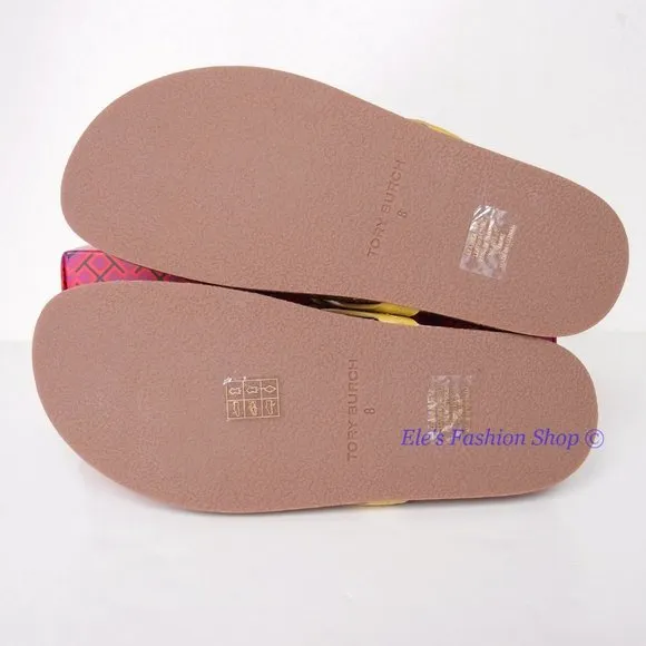 NIB Tory Burch Miller Cloud Leather Sandal Lemon Lime US 6.5 7 7.5 8 8.5 9 9.5