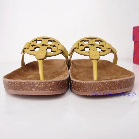 NIB Tory Burch Miller Cloud Leather Sandal Lemon Lime US 6.5 7 7.5 8 8.5 9 9.5