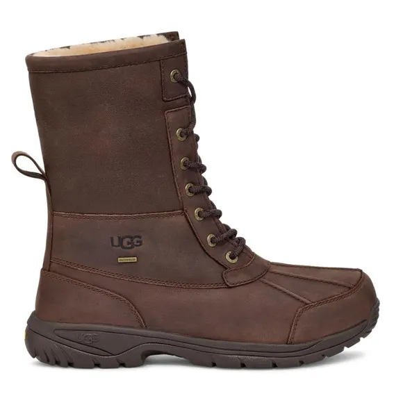 NIB UGG MEN'S BUTTE LEATHER SUEDE SHEARLING LINED WINTER SNOW BOOTS 11.5 BROWN