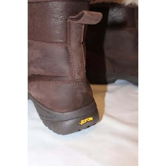 NIB UGG MEN'S BUTTE LEATHER SUEDE SHEARLING LINED WINTER SNOW BOOTS 11.5 BROWN