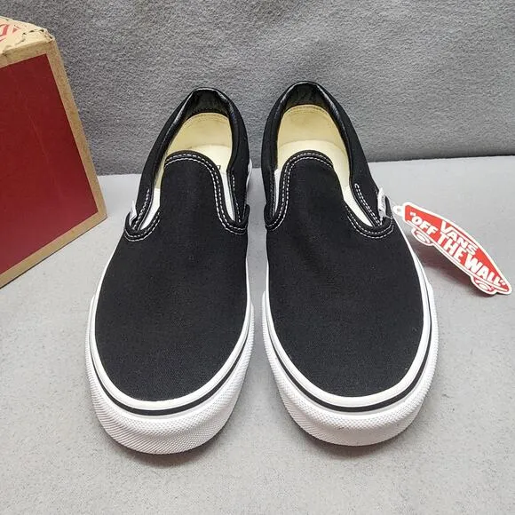 NIB VANS Classic Slip-On Black Shoes Men’s Size 6 Women's size 7.5