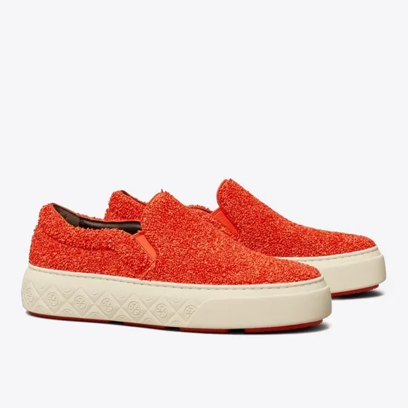 NIB with dust bag Tory Burch LadyBug Slip On Sneaker Raffia 7.5