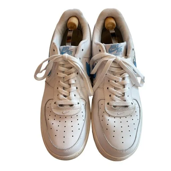 Nike Air Force 1 Low 07 Shoes Sneakers 315122-111 White Blue Mens Size 10.5