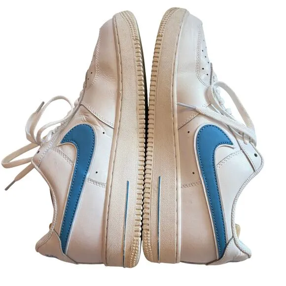 Nike Air Force 1 Low 07 Shoes Sneakers 315122-111 White Blue Mens Size 10.5