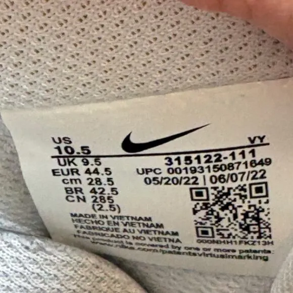Nike Air Force 1 Low 07 Shoes Sneakers 315122-111 White Blue Mens Size 10.5