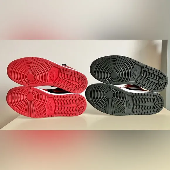 Nike Air Jordan 1 Low Reverse Bred &amp; Jordan 1 Mid Chicago Toe Both 9.5 No Boxes