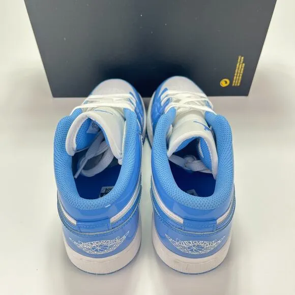 Nike Air Jordan Blue White Leather Patent Athletic Shoes Sneaker GS Size 4.5Y 6W