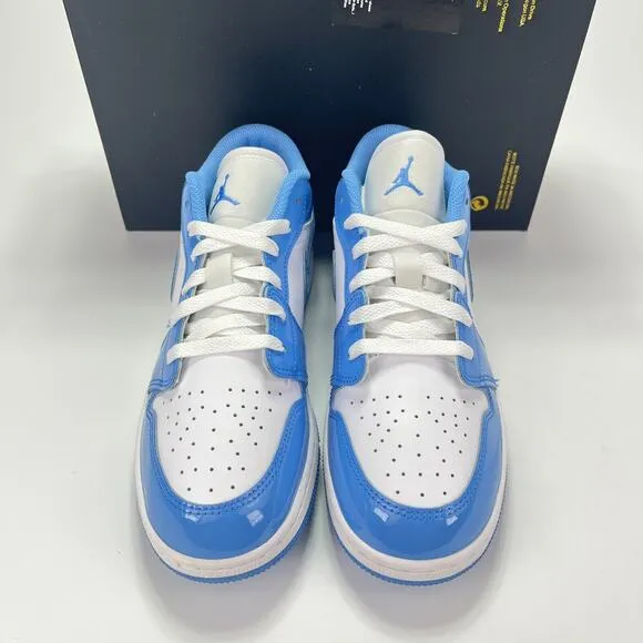 Nike Air Jordan Blue White Leather Patent Athletic Shoes Sneaker GS Size 4.5Y 6W