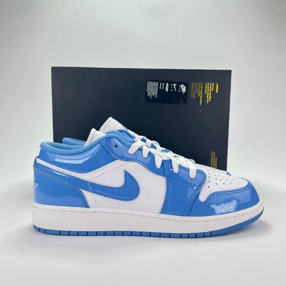 Nike Air Jordan Blue White Leather Patent Athletic Shoes Sneaker GS Size 4.5Y 6W