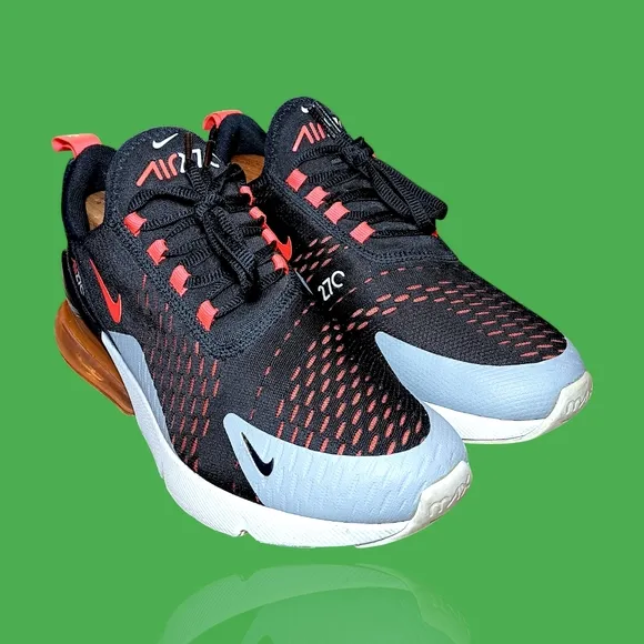 Nike Air Max 270 Sneakers Black Crimson Red Grey White AH8050-015 Men's 8 Shoes