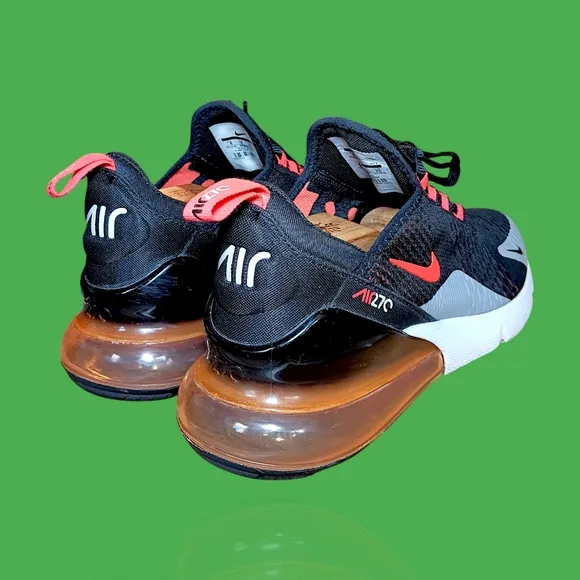 Nike Air Max 270 Sneakers Black Crimson Red Grey White AH8050-015 Men's 8 Shoes