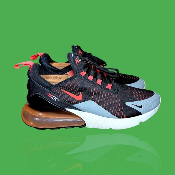 Nike Air Max 270 Sneakers Black Crimson Red Grey White AH8050-015 Men's 8 Shoes