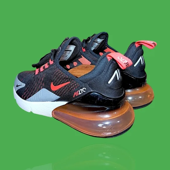 Nike Air Max 270 Sneakers Black Crimson Red Grey White AH8050-015 Men's 8 Shoes