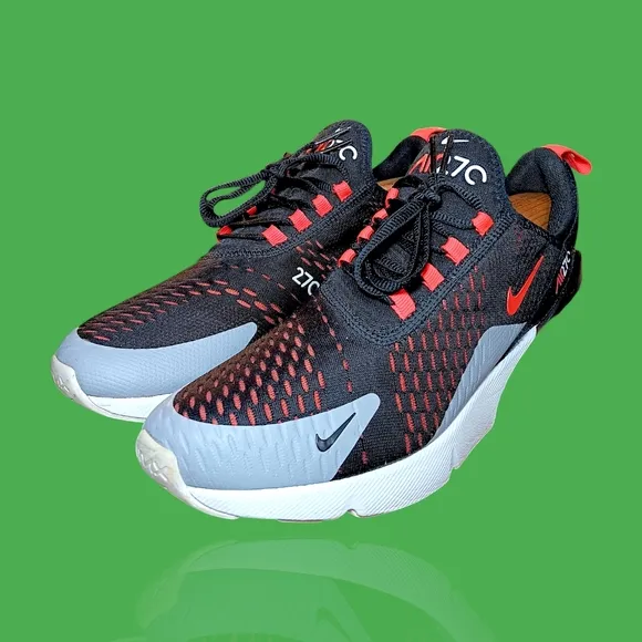Nike Air Max 270 Sneakers Black Crimson Red Grey White AH8050-015 Men's 8 Shoes