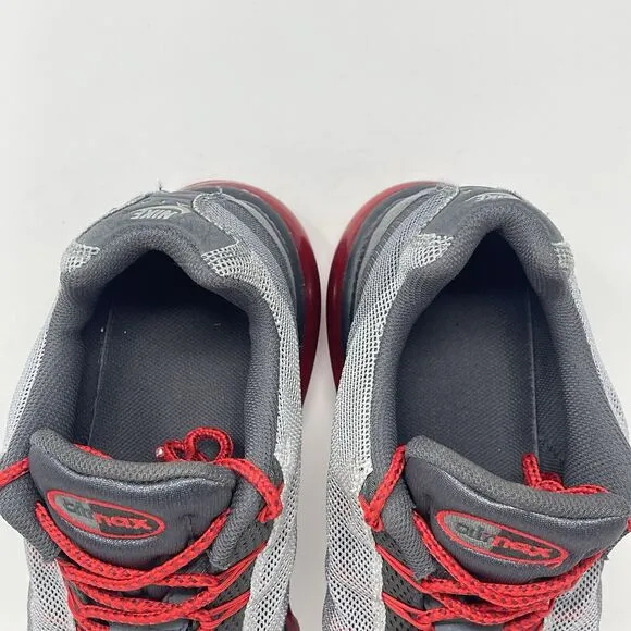 Nike Air Max 95 Dynamic Flywire Shoes Mens 12 Wolf Gray Red Mesh 554715-060