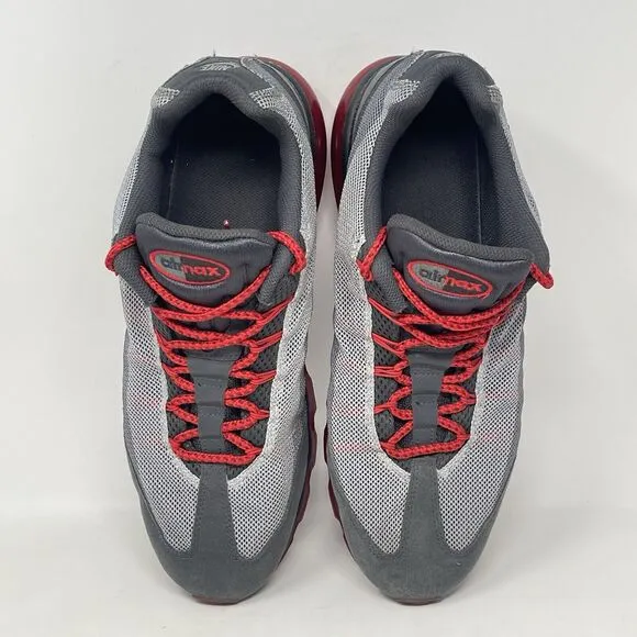 Nike Air Max 95 Dynamic Flywire Shoes Mens 12 Wolf Gray Red Mesh 554715-060